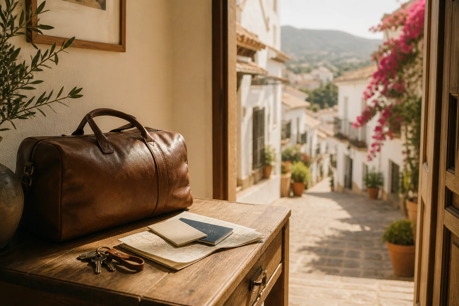 Arriving at a new home on a Spanish Mediterranean street